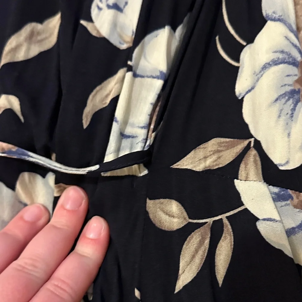 Lulus Lake Como Navy Floral High-Low Wrap Dress - Picture 14 of 14